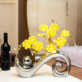 创意时尚电视柜陶瓷花瓶 现代简约瓷器客厅酒柜玄关摆件家居插花