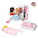 乐吉儿芭比娃娃洋娃娃梦幻化妆台婴幼儿礼盒套装娃娃过家家玩具