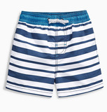 现货 英国代购NEXT 16夏男宝宝男童蓝色条纹沙滩裤 短裤泳裤