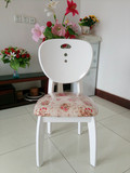 欧式餐椅韩式时尚实木象牙白色纯白直白苹果椅子整装餐椅酒店凳子