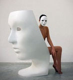 户外玻璃钢休闲椅人面椅设计师椅时尚创意脸形椅面具椅商场造型椅
