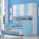 青少年儿童家具1.2米衣柜床板式床储物床多功能子母床书桌柜组合