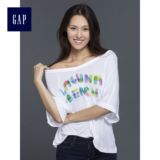 领券更优惠 Gap女装 缤纷字母印花V领短袖T恤201260