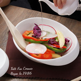 白色陶瓷创意西式小吃碗 蔬菜水果沙拉碗 大汤碗色拉碗西餐厅专用