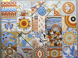 陶瓷地小花砖200*200西班牙抽象几何个性地板砖客厅侧面 仿古花砖