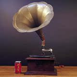 热卖热卖1920S日本古董Seikwa大喇叭留声机/78转手摇唱机发条有力