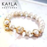 KAiLA夏娃的诱惑手链女 日本进口棉花珍珠14K包金 高档饰品
