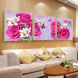 6婚房玫瑰花卉壁画客厅装饰画钟爱一生卧室挂画沙发背景墙无框画