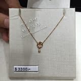 香港代购 周大福18k黄金镶钻石心形 吊坠 项链一体套链