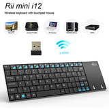 Rii i12超薄充电无线键盘 平板苹果笔记本电脑投影仪静音带手托