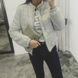 2015秋冬韩版长袖短外套女 百搭纯色棉袄加厚短款棉上衣学生包邮