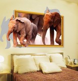 3D立体仿真动物墙贴 海洋动物贴画 学校宿舍寝室墙纸装饰画 壁画