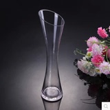 包邮流沙瓶斜口透明时尚单支玻璃花瓶花插摆件水培花器百合玫瑰