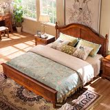HOT林氏木业美式乡村卧室套装1.5松木床组合床头柜成套家具B4133-