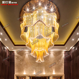 梅花型水晶灯定制酒店大堂灯工程吊灯吸顶灯艺术造型异形灯具设计