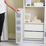 加厚夹缝抽屉式收纳柜窄柜子多层缝隙柜组合整理柜塑料带轮储物柜