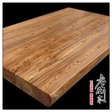 实木家具吧台板定制咖啡厅转角餐桌面板工作台会议书桌老榆木板材