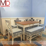 后现代餐厅实木卡座桌椅组合简约小户型餐厅靠墙转角储物卡座沙发