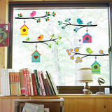鸟窝墙贴客厅沙发电视背景 可移除贴纸 小鸟树枝的家