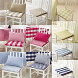 四个包邮地中海简约宜家风格子餐椅垫纯棉色织座椅垫优质海绵坐垫