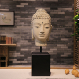 新中式仿古佛像摆件 客厅玄关书房会所茶楼树脂工艺术品 佛头祈