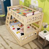 床母子床 上下铺滑梯床 双层床子母床带书桌包邮实木高低床 儿童