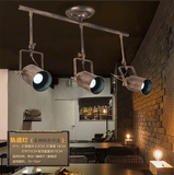 loft工业风餐厅咖啡厅休闲酒吧台复古铁艺服装店LED轨道长杆射灯