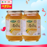 【满99包邮】韩国进口爱思忆农庄蜂蜜柚子茶1kg*2罐