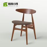 新中式实木餐椅现代简约北欧设计师复古休闲时尚日式创意餐厅椅子