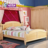 欧式儿童实木双人床单人床1.5米小孩床松木学生床男孩女孩公主床