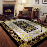 定做北欧欧式现代红木金色手工剪花羊毛混纺绢丝客厅卧室地垫地毯