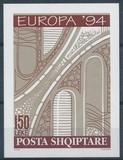 阿尔巴尼亚 1994 欧罗巴邮票：道路工程草图 发明 小型张邮票 MNH