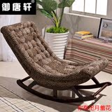 小户型卧室躺椅单人沙发创意懒人沙发椅子花绒布艺实木舒适摇摇椅