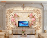 欧式田园3D立体大型壁画客厅沙发电视背景墙纸高档大理石壁纸卧室