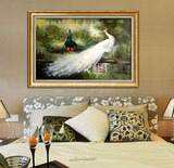 纯手绘立体油画餐厅卧室家居饰品装饰画沙发背景墙挂画动物孔雀