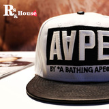 【Rs】2015新款潮牌Aape刺绣字母嘻哈男女士遮阳平沿帽街舞棒球帽