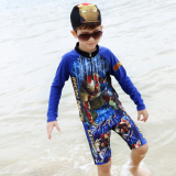 2016韩国夏季儿童泳衣男童分体泳装长袖防晒温泉保暖速干小中大童
