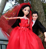 换装3D芭比娃娃男女朋友女孩玩具白雪公主婚纱套装包邮