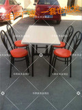 折叠桌饭店简易折叠餐台椅组合钢木桌子酒店快餐桌椅奶茶店桌椅