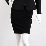 G2000女装西裙 正品黑色布半身纯黑西裙 商务修身显瘦职业装西裙
