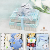 男孩 夏秋季 出生婴儿宝宝服 礼盒 0-1岁新生儿毛绒玩具礼盒