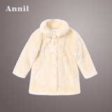 商场同款 安奈儿童装女童冬季毛绒外套 中大童加厚外套AG445453
