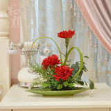 家居装饰 假花小盆栽教师节礼物康乃馨仿真花 套装 客厅装饰花