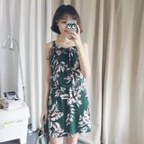夏季新款韩国chic复古宽松显瘦休闲碎花花朵气质连衣裙女吊带裙