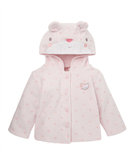 现货 英国Mothercare代购春装女宝宝天鹅绒粉红色小猫咪外套上衣