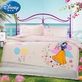Disney/迪士尼儿童床单四件套 纯棉白雪公主贴布绣 卡通公主套件