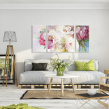 天画 装饰画现代简约客厅餐厅沙发背景墙挂画花卉三联画花开富贵