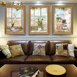 现代简约沙发背景装饰画欧式玄关壁画餐厅手绘油画TY413窗景百合