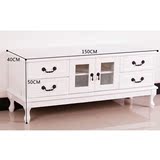 整装白色实木电视机柜 带抽屉矮柜地柜 长度一米二/一米五/一米八