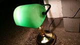 文革古董台灯新货文革老式银行灯办公台灯绿玻璃罩防古台灯